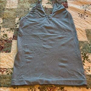 Lt Blue Ribbed Skinny Adjustable Strap TankTop great stretch to this top
